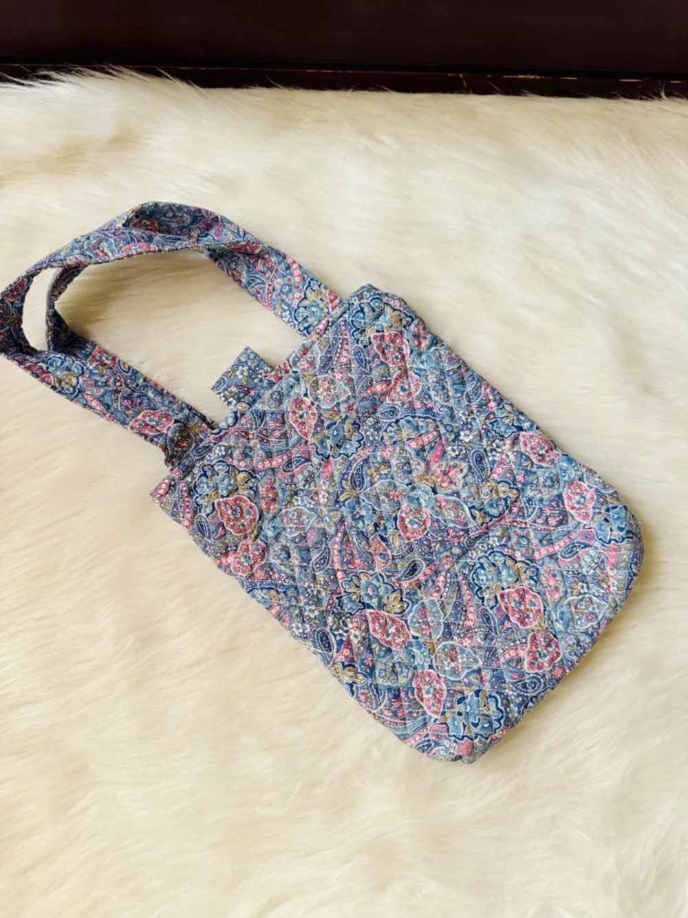 Vintage Inspired Paisley Quilted Mini Tote Lightweight Fabric‎ Bag